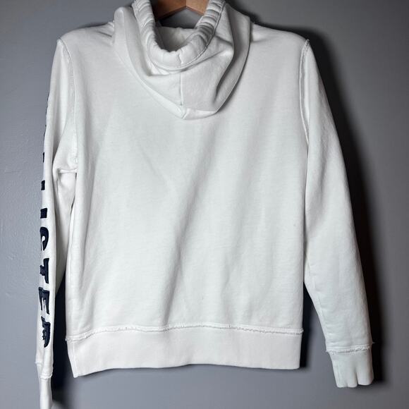 Hollister California Hoodie Women’s Medium White Graphic Pullover W/ Stains - Picture 2 of 9